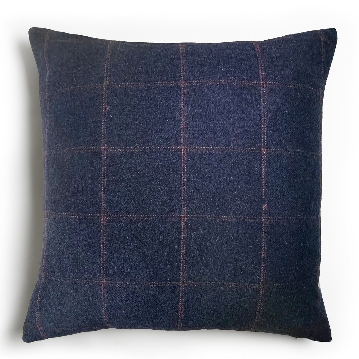 Haldon Navy Check Wool Cushion
