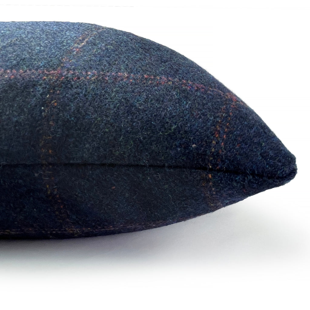 Haldon Navy Check Wool Cushion