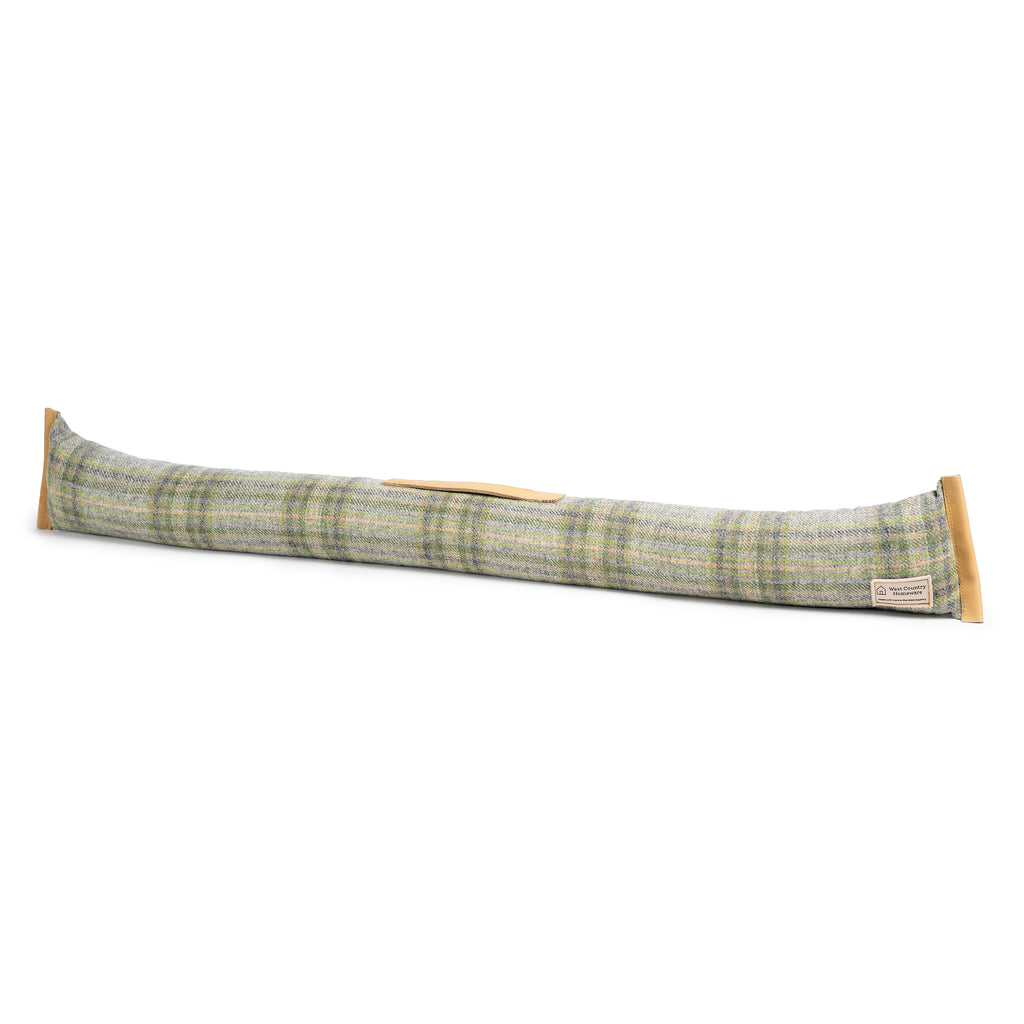 Bovey Sage Check Wool Draft Excluder