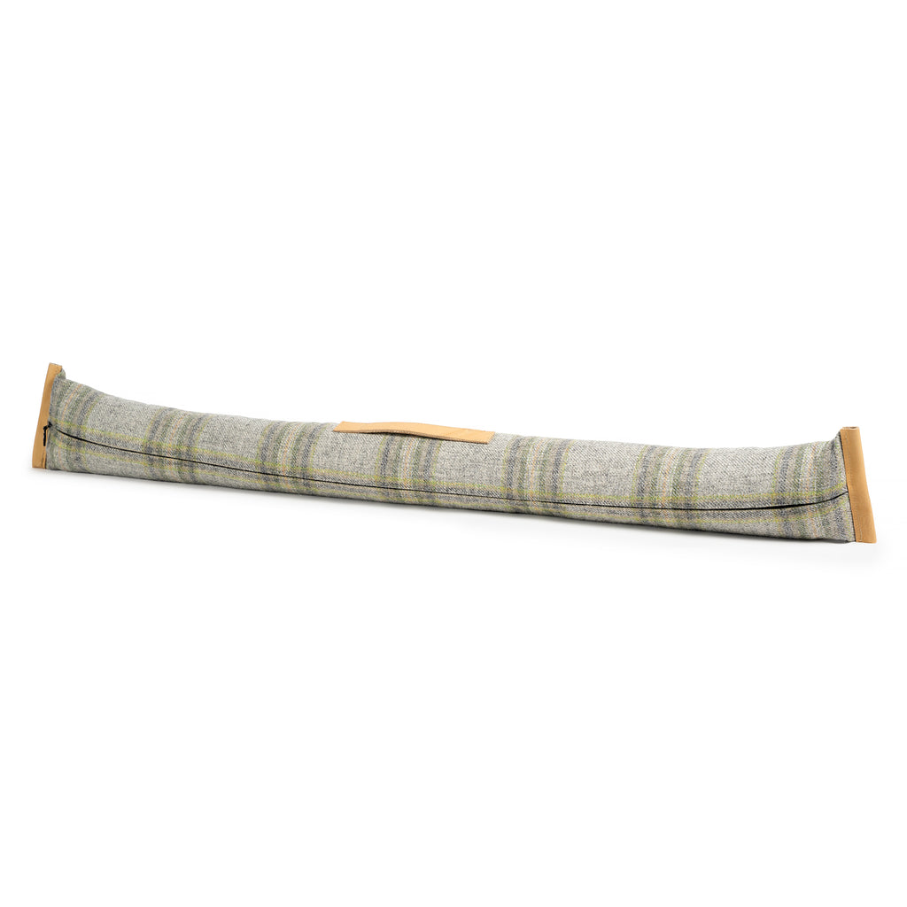 Bovey Sage Check Wool Draft Excluder