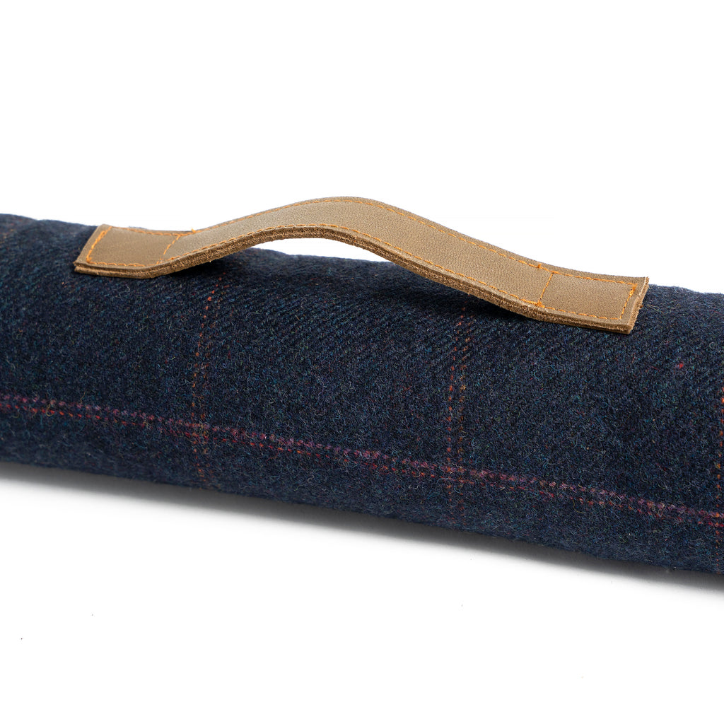 Halden Navy Check Wool Draft Excluder