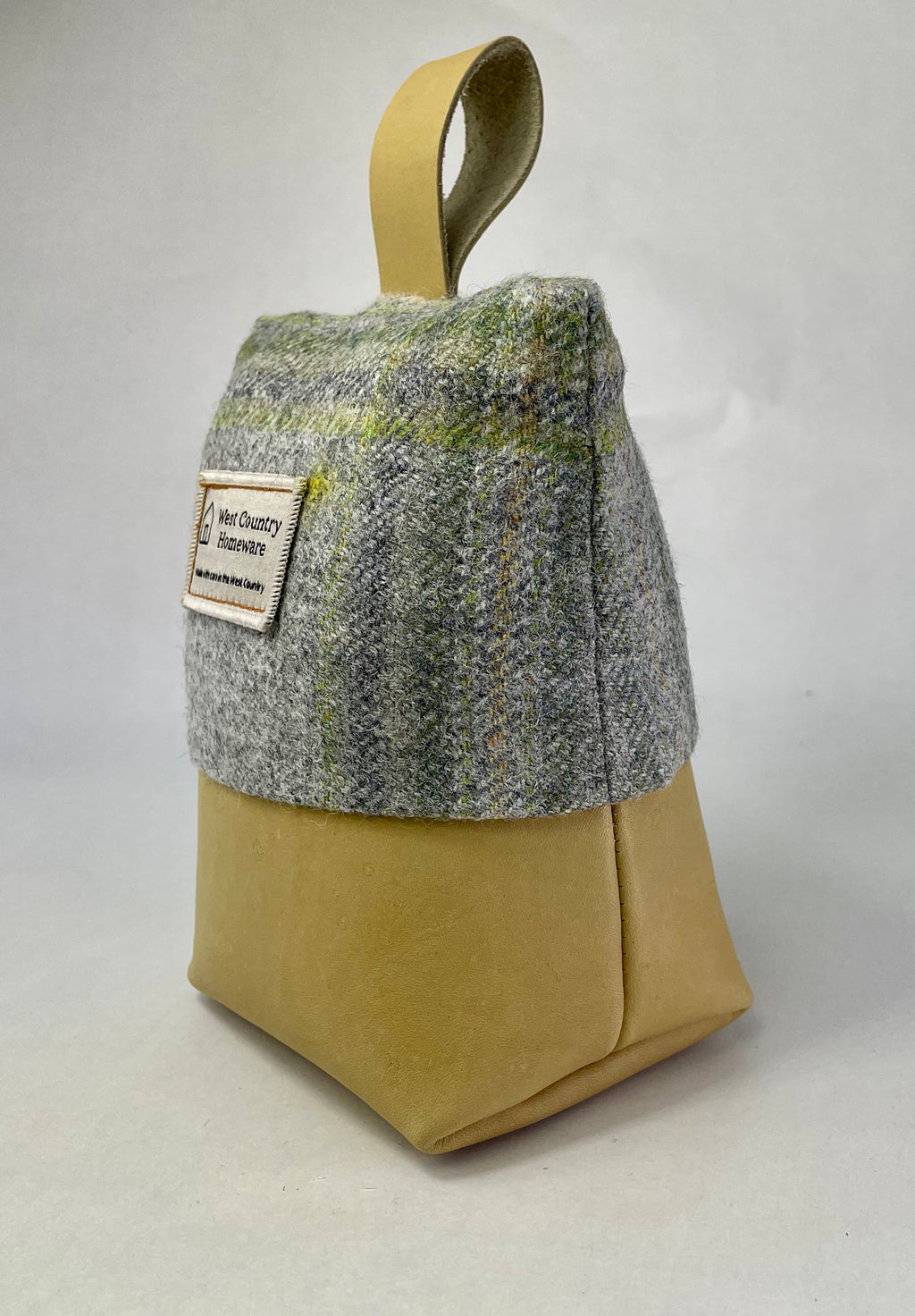 Ashcombe Sage Check Wool Doorstop