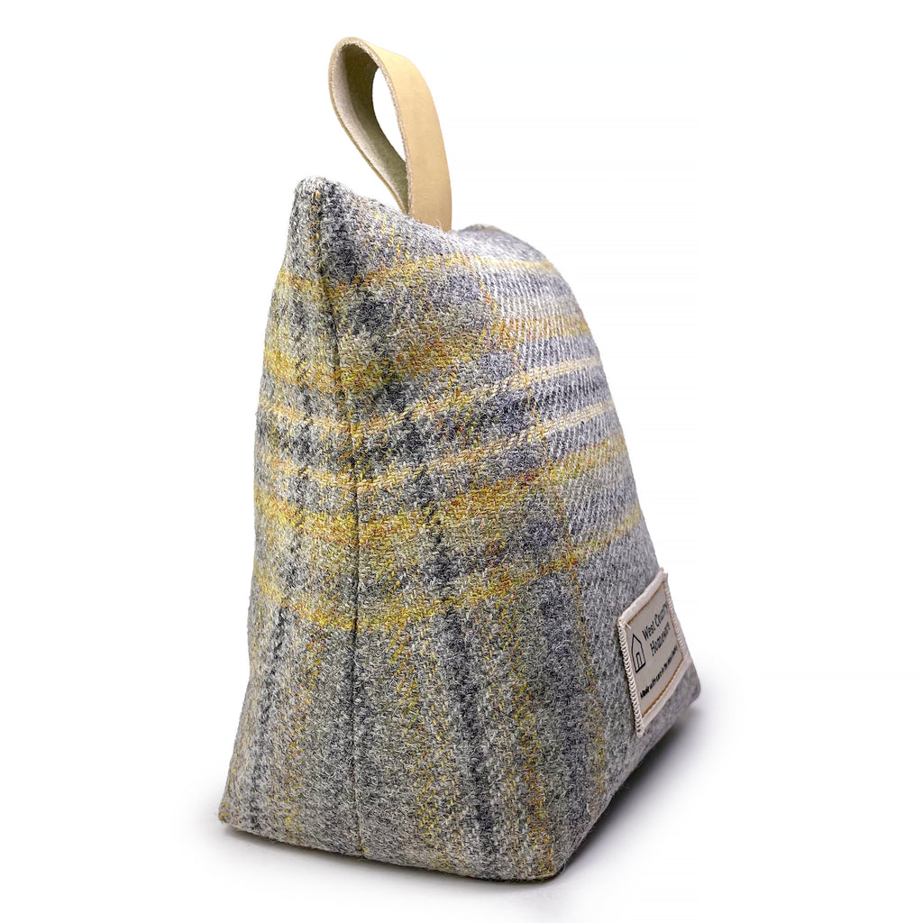 Exmoor Ochre Check Wool Doorstop
