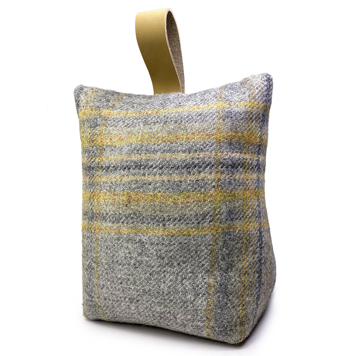 Exmoor Ochre Check Wool Doorstop
