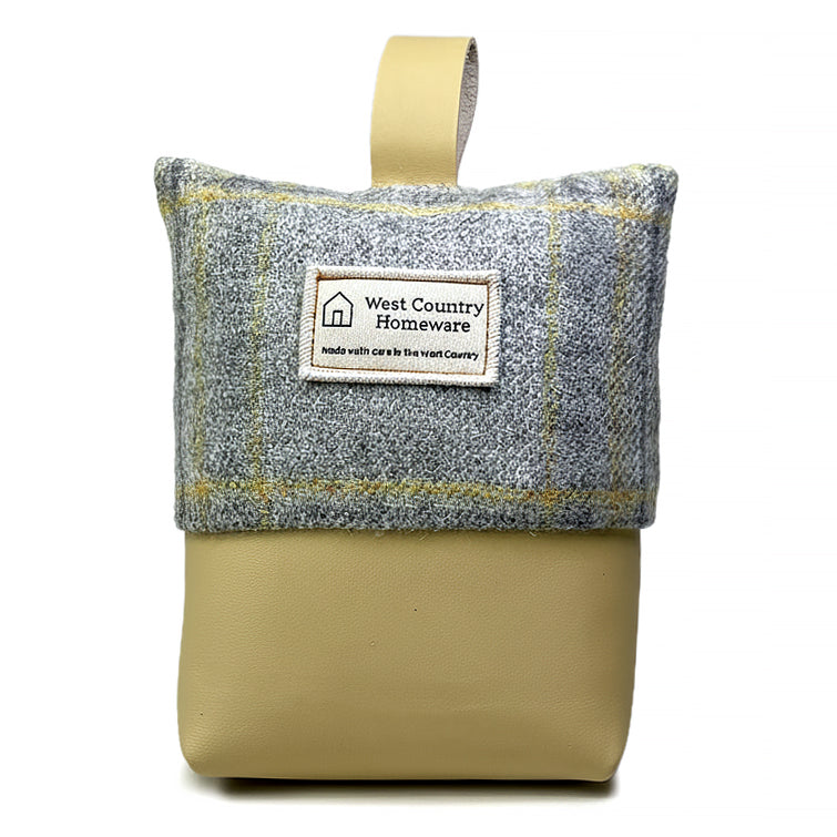Exmoor Ochre Check Wool Doorstop