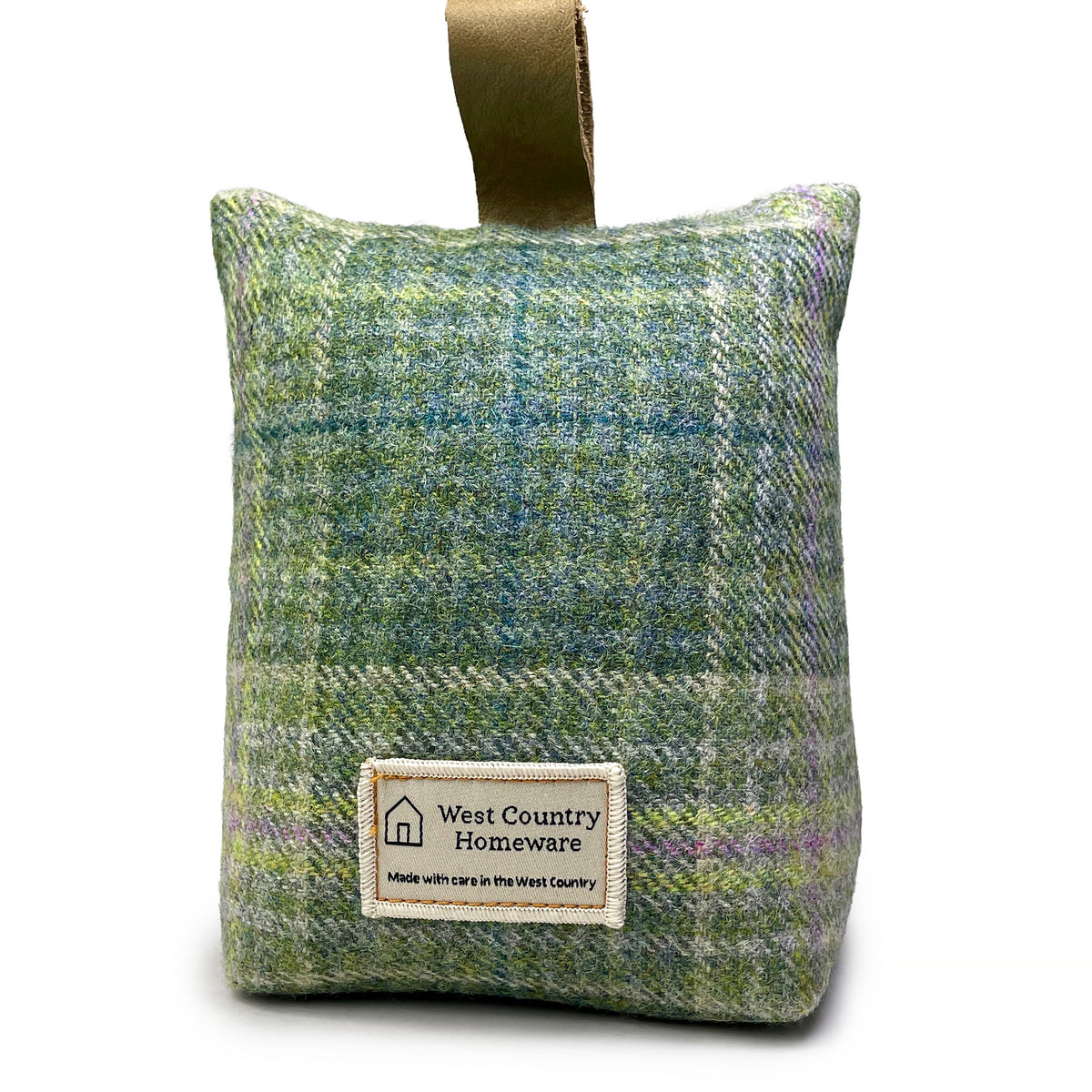 Blackdown Moss Check Wool Doorstop.