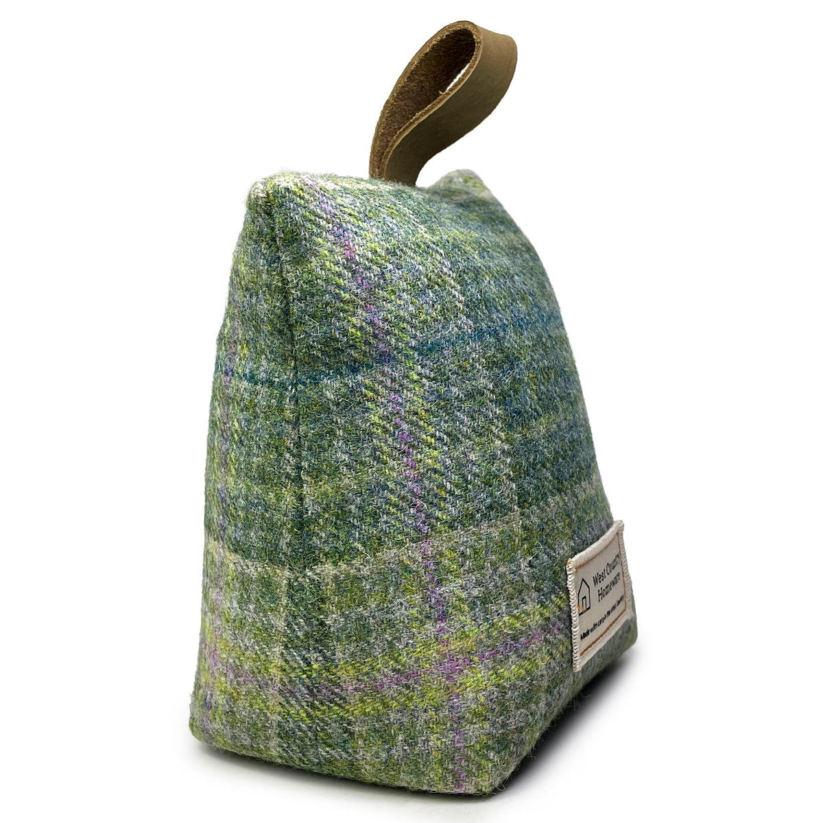 Blackdown Moss Check Wool Doorstop.