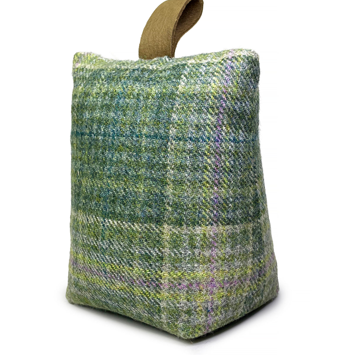Blackdown Moss Check Wool Doorstop.