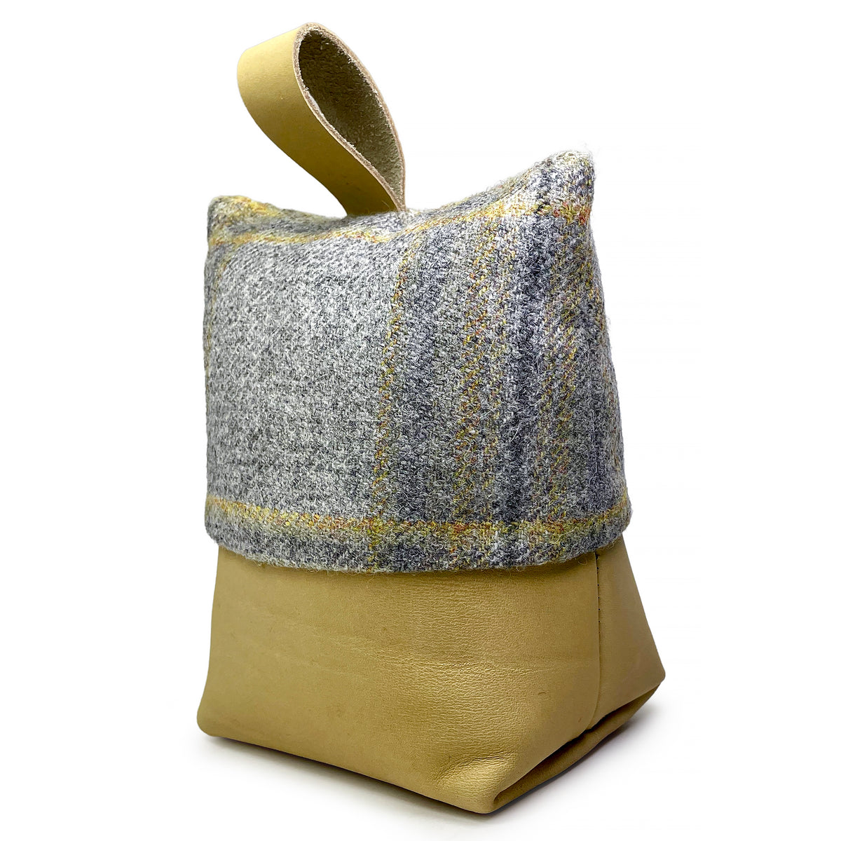 Exmoor Ochre Check Wool Doorstop