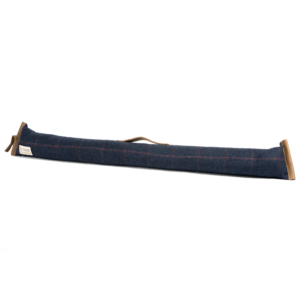 Halden Navy Check Wool Draft Excluder